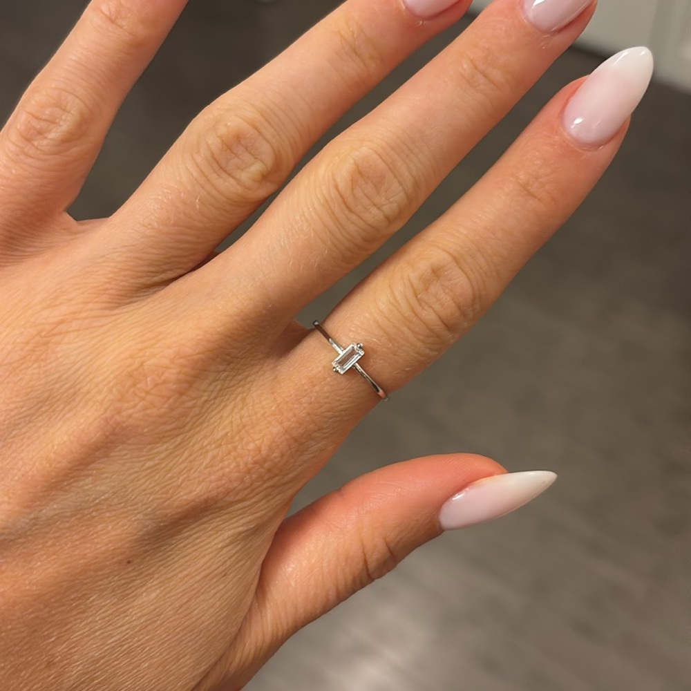 dainty sterling silver ring cz stone pendant sterling silver